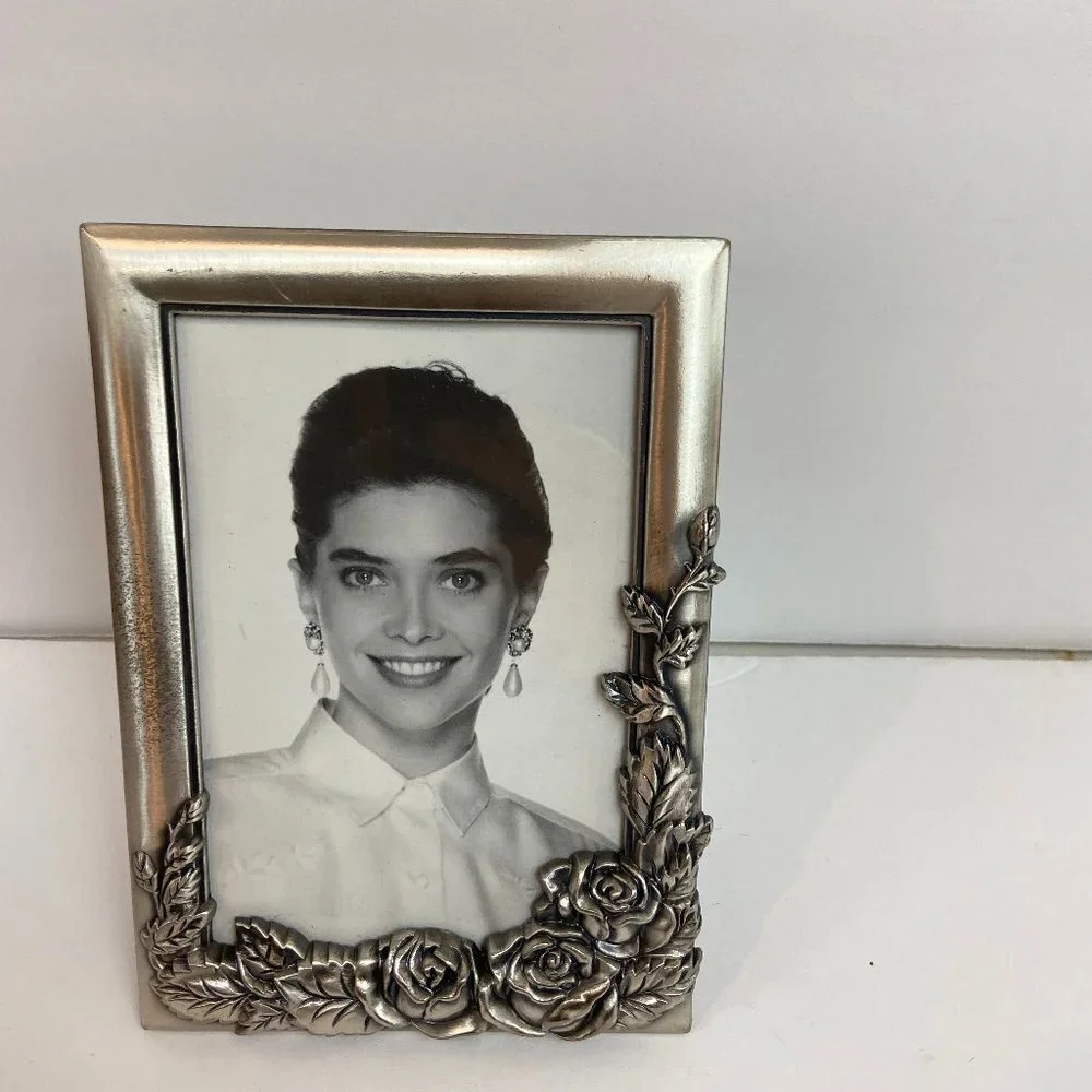 Vintage Photo Frame Metal Roses